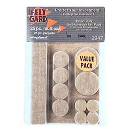 Shepherd Hardware Shepherd 9947 25 Count Assorted Sizes Beige Heavy Duty Felt Gard Felt Pads 9947
